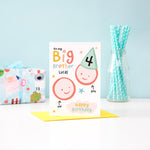 Load image into Gallery viewer, To my big brother birthday card. Colourful card features two happy faces and personalised with any name and age
