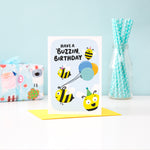 Load image into Gallery viewer, Have a buzzin&#39; birthday - bee birthday card
