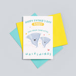 Load image into Gallery viewer, A cute Father&#39;s day card from Daddy&#39;s little whirlwinds. The card reads ‘happy father’s day Daddy love from your little whirlwinds and features 2 happy whirlwind illustrations with a collection of hearts. The whirlwinds represents the children and can be personalised with names.
