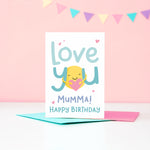 Load image into Gallery viewer, Love you Mumma Happy Birthday. A cute card with a hug and a heart for a special Mum. The card can be personalised with Mum&#39;s preferred name, eg. Mum, Mummy, Mom.
